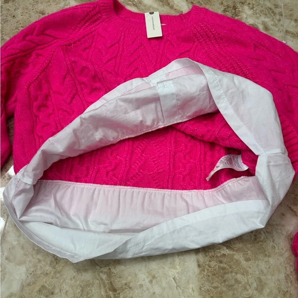 Maeve by Anthropologie Layered Cable Knit Sweater. Hot Pink. Size Medium. NWT - Picture 6 of 11
